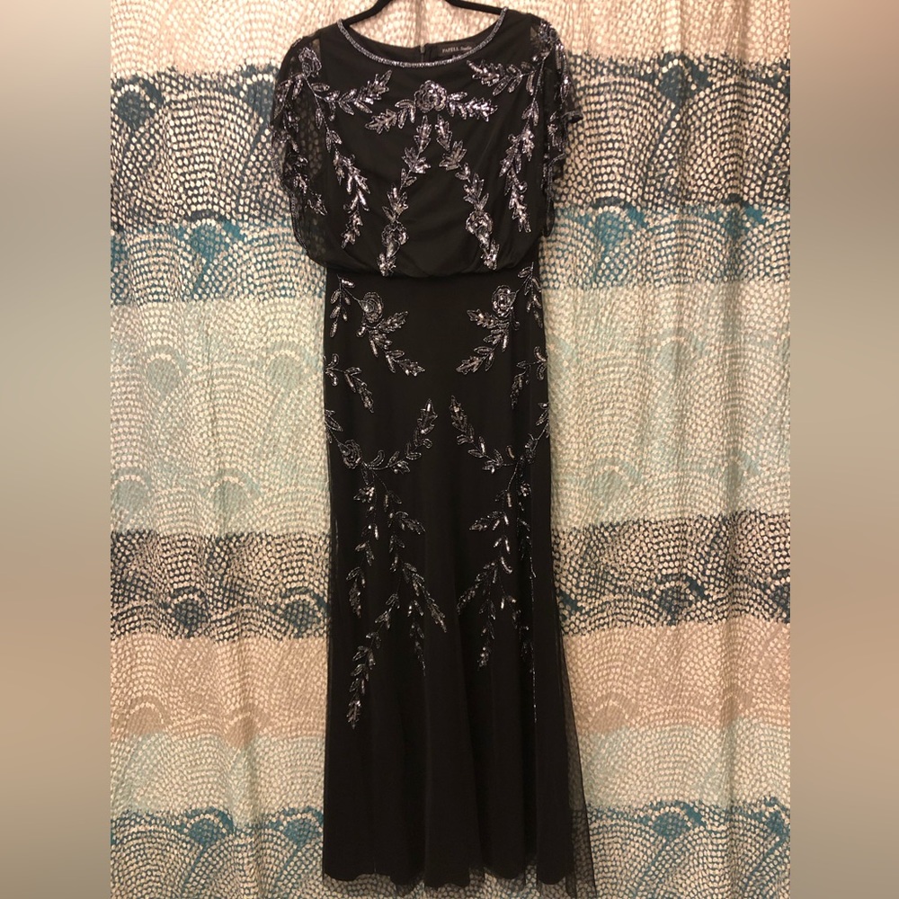 Adrianna Papell Studio Black Beaded Gown - Picture 9 of 14